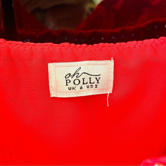 Oh Polly Ines Fire Red Embellished Corset Mini Dress - Picture 9 of 9